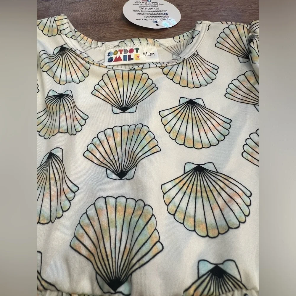 NWT Dot Dot Smiles toddlers seashell‎ dress size 6-12 months